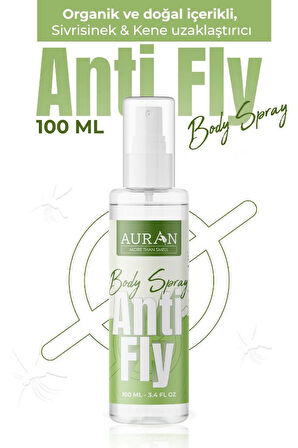 AURAN Anti-fly Sinek, Sivrisinek, Kene Ve Haşere Kovucu, Vücut Koruyucu, Bitkisel Sinek Savar Sprey 100ml