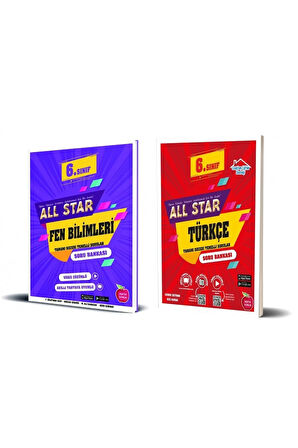 6.Sınıf All Star Fen Bilimleri Soru Bankası + All Star Türkçe Soru Bankası (2 Kitap)