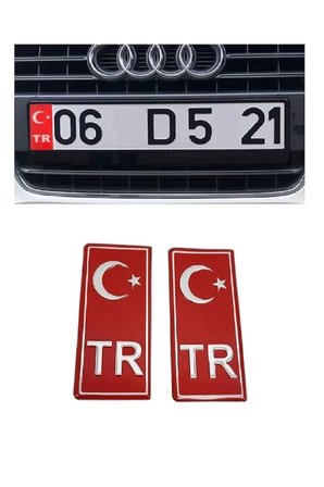 Plaka Sticker 2 Adet Türk Bayrağı