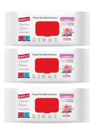 Yüzey Temizleme Havlusu Lotus Çiçeği 100'lü x 3 Adet