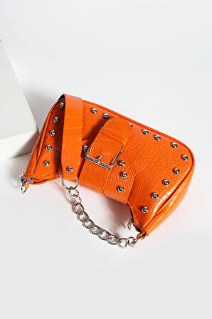 Bony ma zımbalı timsah desenli kol çantası