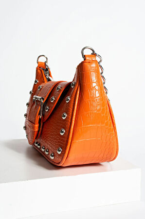 Bony ma zımbalı timsah desenli kol çantası