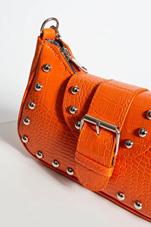 Bony ma zımbalı timsah desenli kol çantası