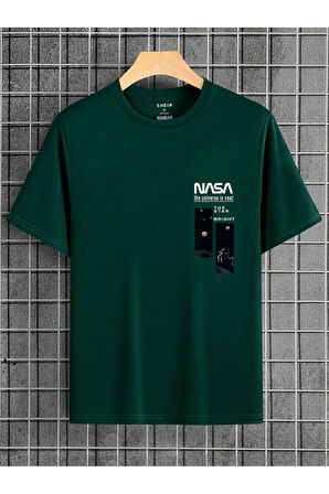 Siyah Oversize Nasa Baskılı T-shirt - Oversize Baskılı garalio