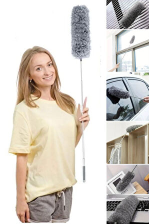 ®Teleskopik Bükülebilir Köşe Bucak Toz Alma Püskülü Dev Boy 280 cm