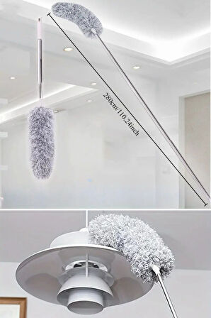 ®Teleskopik Bükülebilir Köşe Bucak Toz Alma Püskülü Dev Boy 280 cm