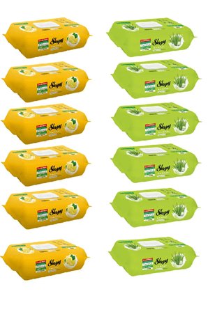 Yüzey Temizlik Havlusu Doğal Limon Yağı 6 Paket & Yüzey Temizlik Havlusu Doğal Aloe Vera Özü 6 Paket