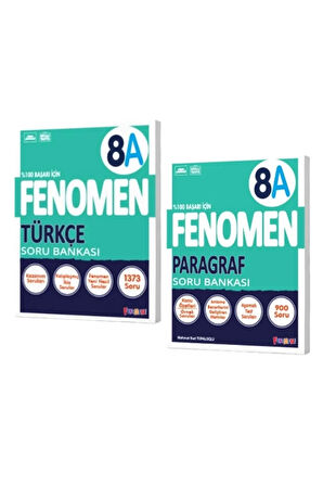 FENOMEN YAYINCILIK 8. Sınıf Türkçe A Soru Bankası + Paragraf A Soru Bankası (2 Kitap)