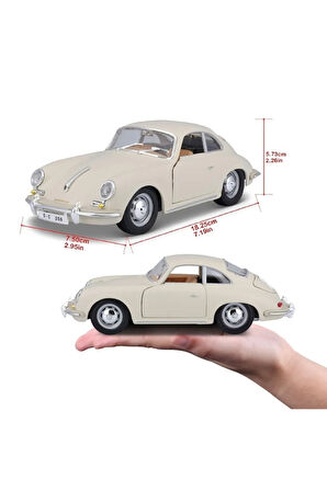 1:24 Porsche 356B Coupe (1961) Krem Diecast Araba