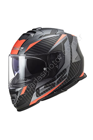 STORM RACER MAT TITANIUM-NEON TURUNCU KAPALI KASK