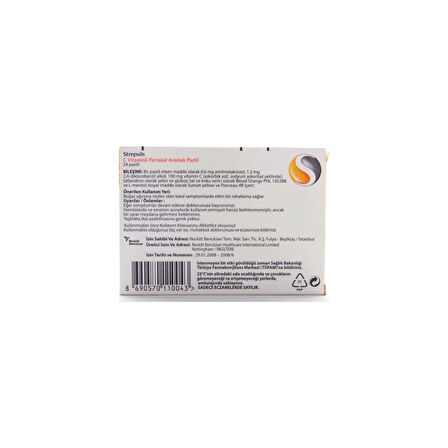 Strepsils Vitamin C Orange 24 Pastil | Portakal Aromalı