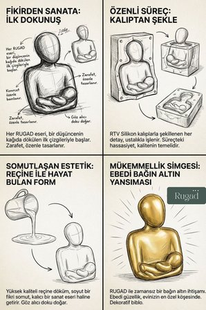 Biblo Heykel Anne Bebek Altın Model 10