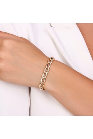 Altın Tasarım Zincir Bileklik - 14K