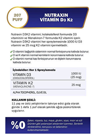 Nutraxin Vitamin D3K2 30 ml 3 Adet