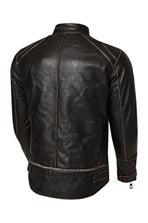 VINTAGE DERİ MOTOSİKLET MONTU