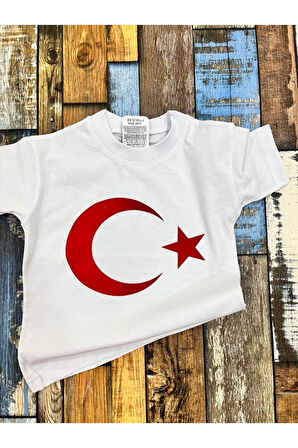 unisex çocuk türk bayrağı t-shirt/ türk bayrağı t-shirt/ay yıldızlı t-shirt