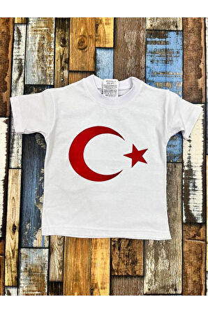 unisex çocuk türk bayrağı t-shirt/ türk bayrağı t-shirt/ay yıldızlı t-shirt
