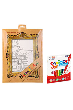 Washable Art 2'li Set | Vincent Van Gogh - Room At Arles, Carioca Joy 12'li Boya Kalemi, 25x35