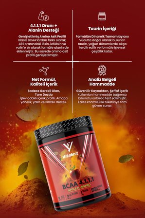 BCAA 4:1:1 300 g Elma | 6 g BCAA (Lösin 4 g, İzolösin 1 g, Valin 1 g)