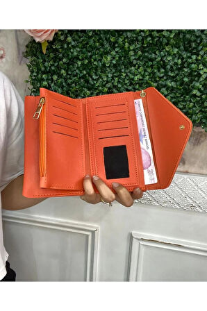 2 Li Paket Turuncu Cüzdan Ve Urban Çanta Set