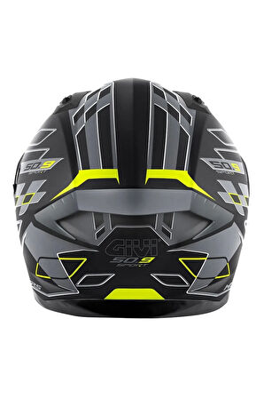 50.9 Assault Mat Siyah-gri-neon Sarı Kask
