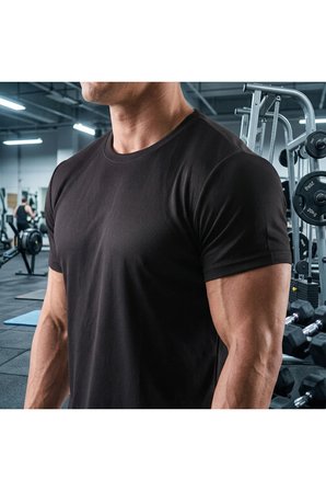 Pavotti Erkek Tshirt Pro+Compression Oversize Nefes Alan Ter Tutmayan Kumaş Geniş Kalıp Siyah