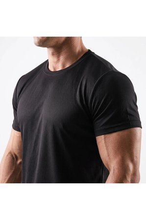 Pavotti Erkek Tshirt Pro+Compression Oversize Nefes Alan Ter Tutmayan Kumaş Geniş Kalıp Siyah