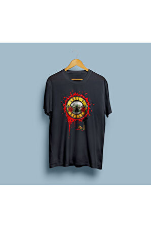 Oversize Guns And Roses Silah Temalı Tasarım Unisex T-shirt