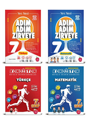 7.sınıf Türkçe, Matematik Adım Adım Soru Bankası Kondisyon Deneme Seti Hediyeli