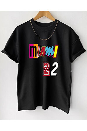 Unisex Brooklyn Siyah Oversize Bisiklet Yaka Baskılı T-shirt