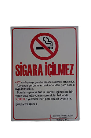 Dijital Baskı Sigara İçilmez Uyarı Levhası