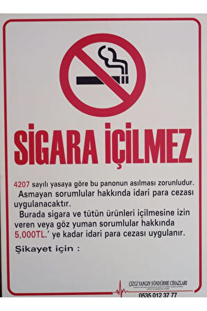 Dijital Baskı Sigara İçilmez Uyarı Levhası