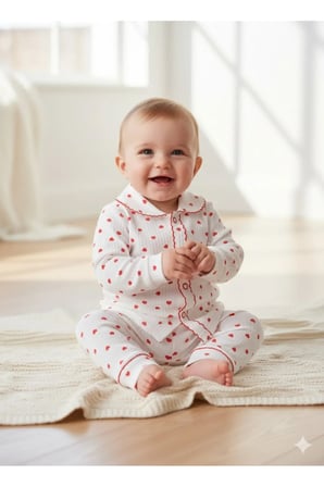 Bebek uzun kollu oya detaylı mevsimlik alt üst takım