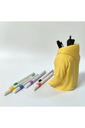 Hoodie Kalemlik – 3D Baskı Sarı Sweatshirt Masaüstü Kalem Organizeri