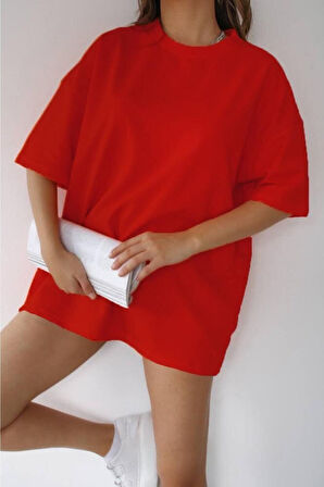 J Beyaz Ince Unisex Pamuk Bisiklet Yaka Boyfriend Örme Oversize T-shirt