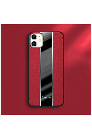 Apple Iphone 11 Uyumlu Kılıf Zebana Premium Deri Kılıf Kırmızı