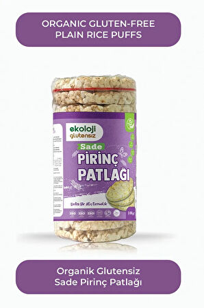 Glutensiz Sade Pirinç Patlağı 100 Gr 6 lı Paket  Gluten Free Plain Rice Puffs 100 Gr 6 Pack