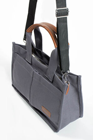 KANVAZ KUMAŞ ÜÇ GÖZLÜ BÜYÜK OMUZ ÇANTASI