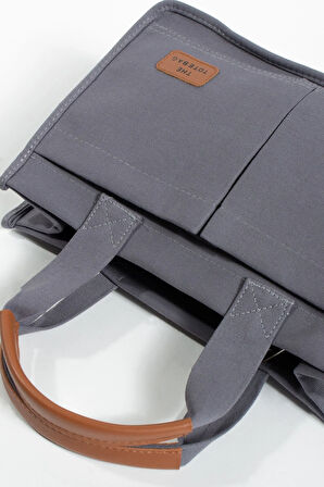 KANVAZ KUMAŞ ÜÇ GÖZLÜ BÜYÜK OMUZ ÇANTASI