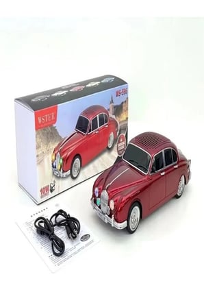 WS-596BT 1967 Model Jaguar Mark 2 10W Bluetooth Hoparlör Fm Radyo USB Tf Aux Destekli Speaker