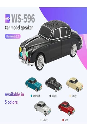WS-596BT 1967 Model Jaguar Mark 2 10W Bluetooth Hoparlör Fm Radyo USB Tf Aux Destekli Speaker