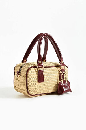 Lüks Asır Desen Mini Cüzdan Hediyeli omuz ve el çantası