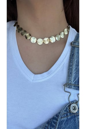 Paslanmaz çelik boho model halkalı Gold Kolye