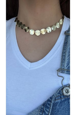 Paslanmaz çelik boho model halkalı Gold Kolye