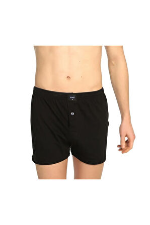 Erkek Lacivert Penye Düğmeli Boxer Paket 1'li