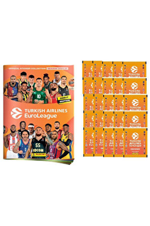 2024-25 Official Turkish Airlines EuroLeague Albüm+25 Paket (125 Çıkartma) Seti