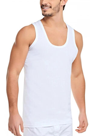 Nazar Yıldız 6lı Beyaz Erkek Atlet %100 Pamuk