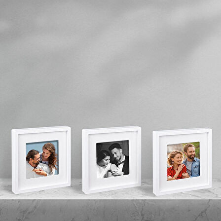 Nobbystar Yapışkanlı Sök-Tak Paspartulu Beyaz 14x14cm POLA Kare Fotoğraf Çerçevesi - 9'lu Paket