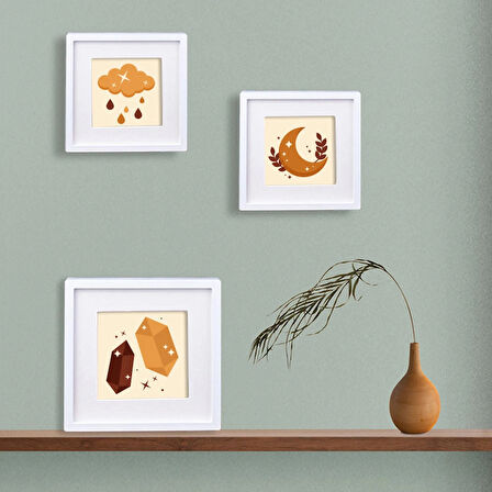 Nobbystar Yapışkanlı Sök-Tak Paspartulu Beyaz 14x14cm POLA Kare Fotoğraf Çerçevesi - 9'lu Paket