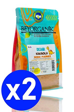 Organik Kakaolu Bebek Pudingi 2 Adet 200 Gr (Organik Hurma Tozu İle Tatlandırılmış)